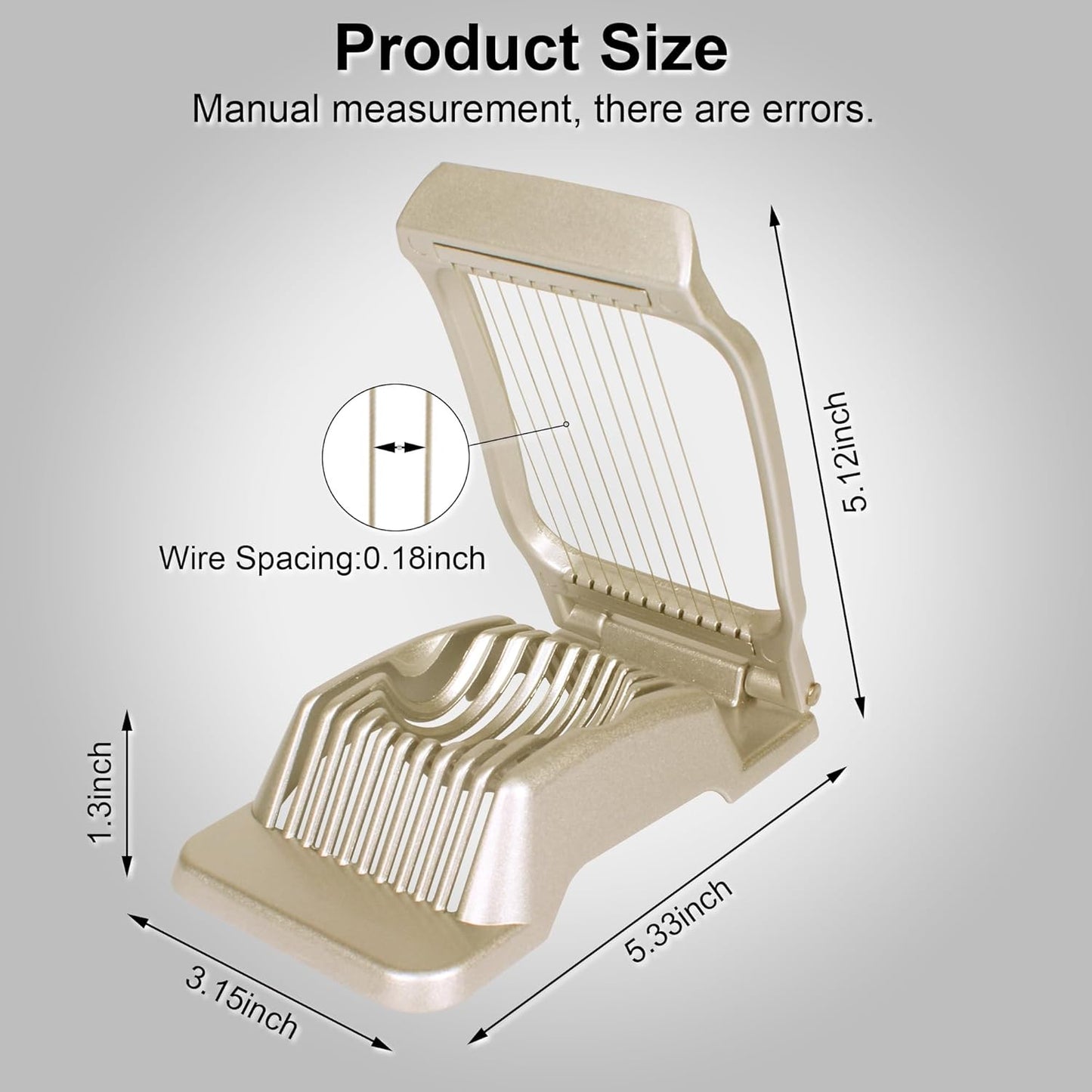 Egg Slicer for Hard Boiled Eggs Egg Cutter Strawberry Slicer Heavy Duty Aluminium Tomato Slicer Stainless Steel Wire Multipurpose Egg Slicer Dicer for Soft Fruit Mushroom Home Use