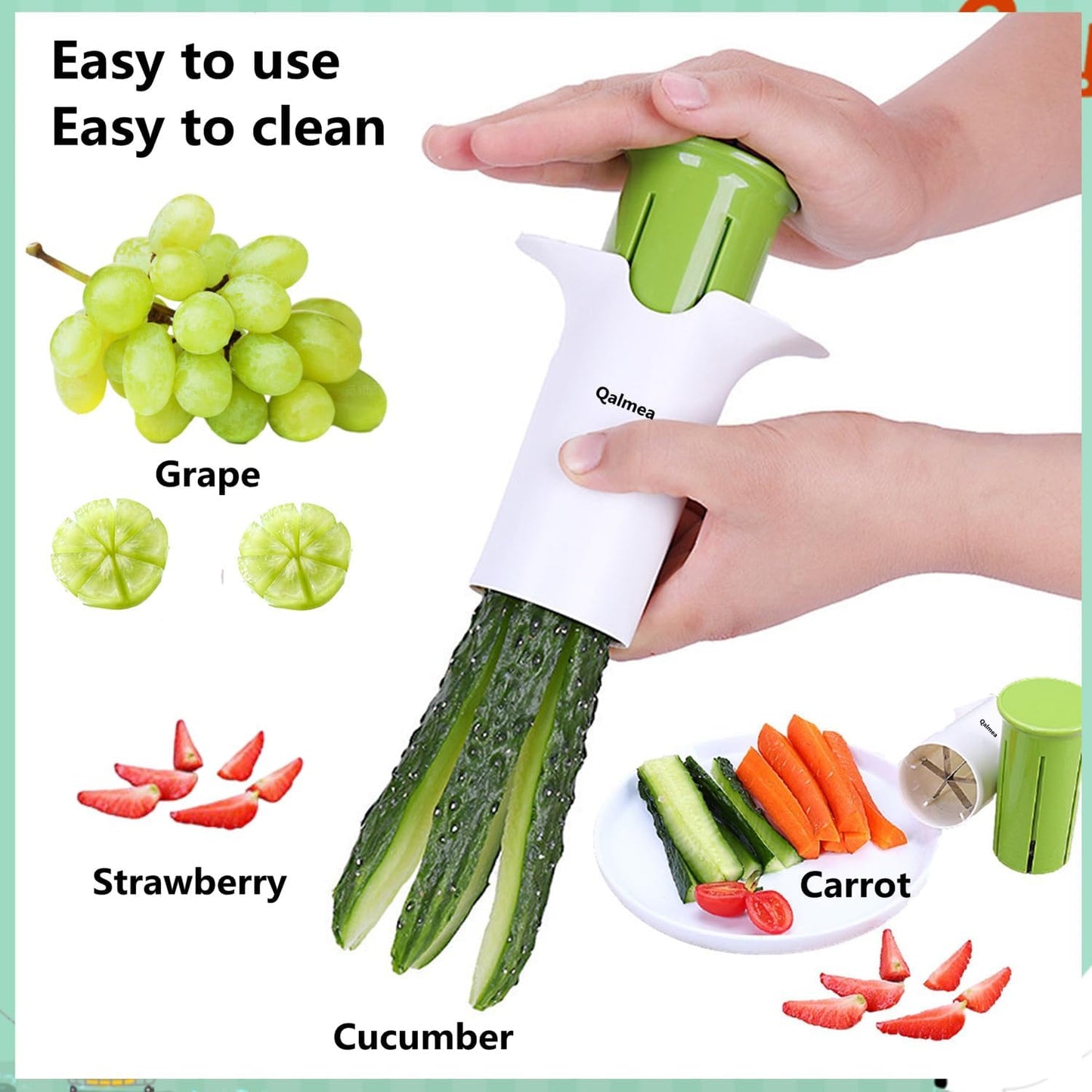 Vegetable Slicer Fruit Cutter for Cucumber, Strawberry, Carrot, Potato | Easy Salad Maker, Cheese Grater for Kitchen | Creative Multi-Function Manual Food Chopper