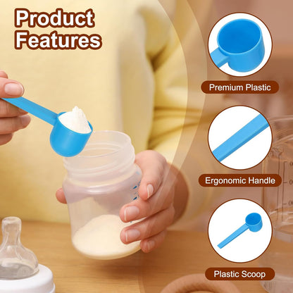 uxcell Measuring Spoons, Plastic Coffee Scoops Teaspoon for Coffee Bean Spices Sugar Salt Powder Pink