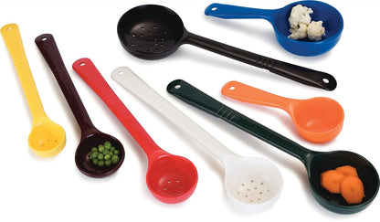 Carlisle FoodService Products 399214 Solid Long Handle Portion Control Spoon, 8 oz, Blue