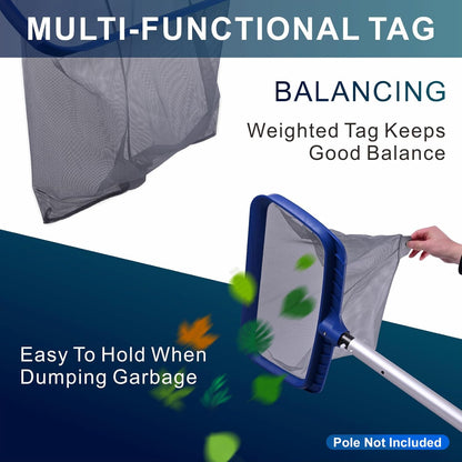 POOLAZA Hot Tub Skimmer Net Handheld, Professional Pool, Spa, Pound Skimmer Net with Aluminum Pole Handle, Deep Ultra Fine Mesh Netting Small Pool Skimmer Net, Upgrade Durable Hot Tub Net Hand Skimmer