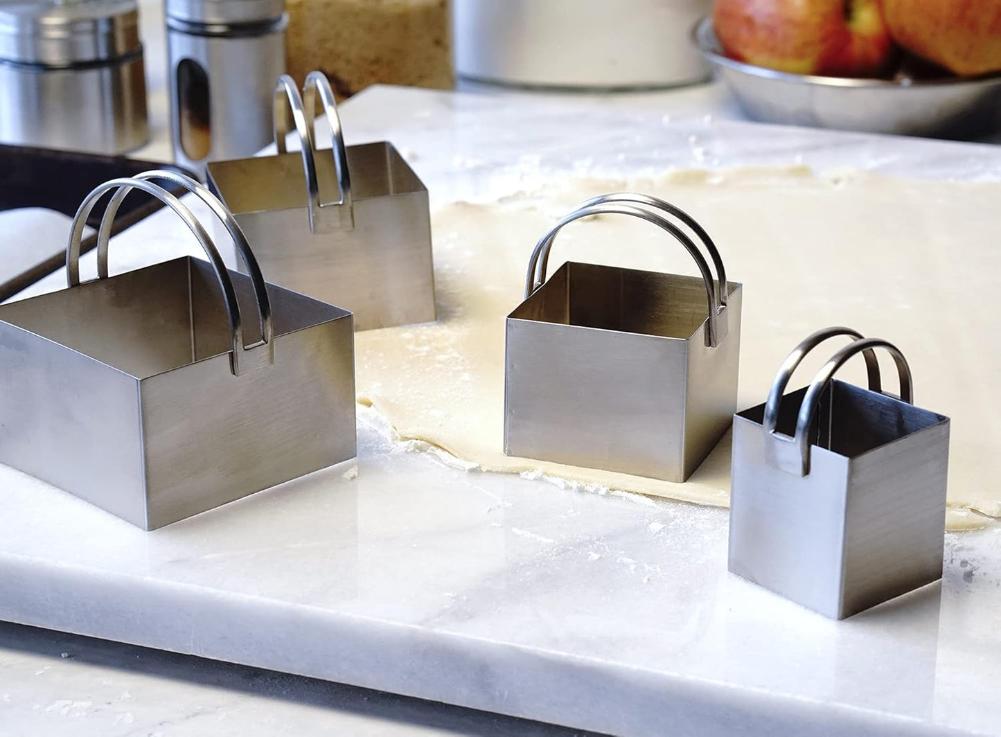 RSVP International Endurance Round Biscuit Cutters - Stainless Steel, Set of 4 | Nest for Easy Storage | For Cutting Thick or Thin Dough | Professional | High Handle Arch