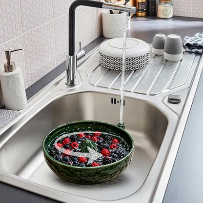 Self Spinning Berry Washing Bowl with Drain Holes, Swirling Berry Washing Bowl, Fruit Washer Bowl, Multipurpose Kitchen Washer for Berries, Fruits and Vegetables