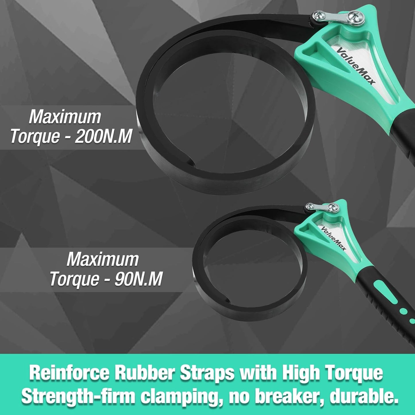 ValueMax 2-piece Strap Wrench Set, Adjustable Oil Filter Wrench with Max Diameter 4" (Small) & 6" (Large) for Shower Head Water Filter, Jar Opener Set