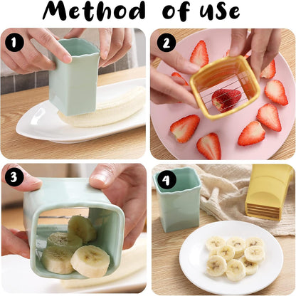 2 Pack Cup Slicers | Egg Slicers | banana slicers | Strawberry Cutter | Quickly Making Fruit Vegetable Salad | Creative Kitchen Gadget COKSDUPID