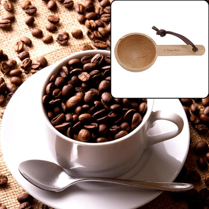 30ml Wood Measuring Spoon and Scoop Wooden Tablespoon 30ml Measuring Scoop 2 TBSP Retro Coffee Spoons for Dry Ingredients Ground Tea Spice (Wood Color, 2TBSP)