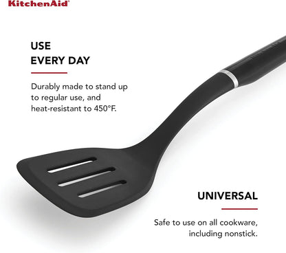 KitchenAid Classic Nylon Slotted Turner, 13.66-Inch, Black