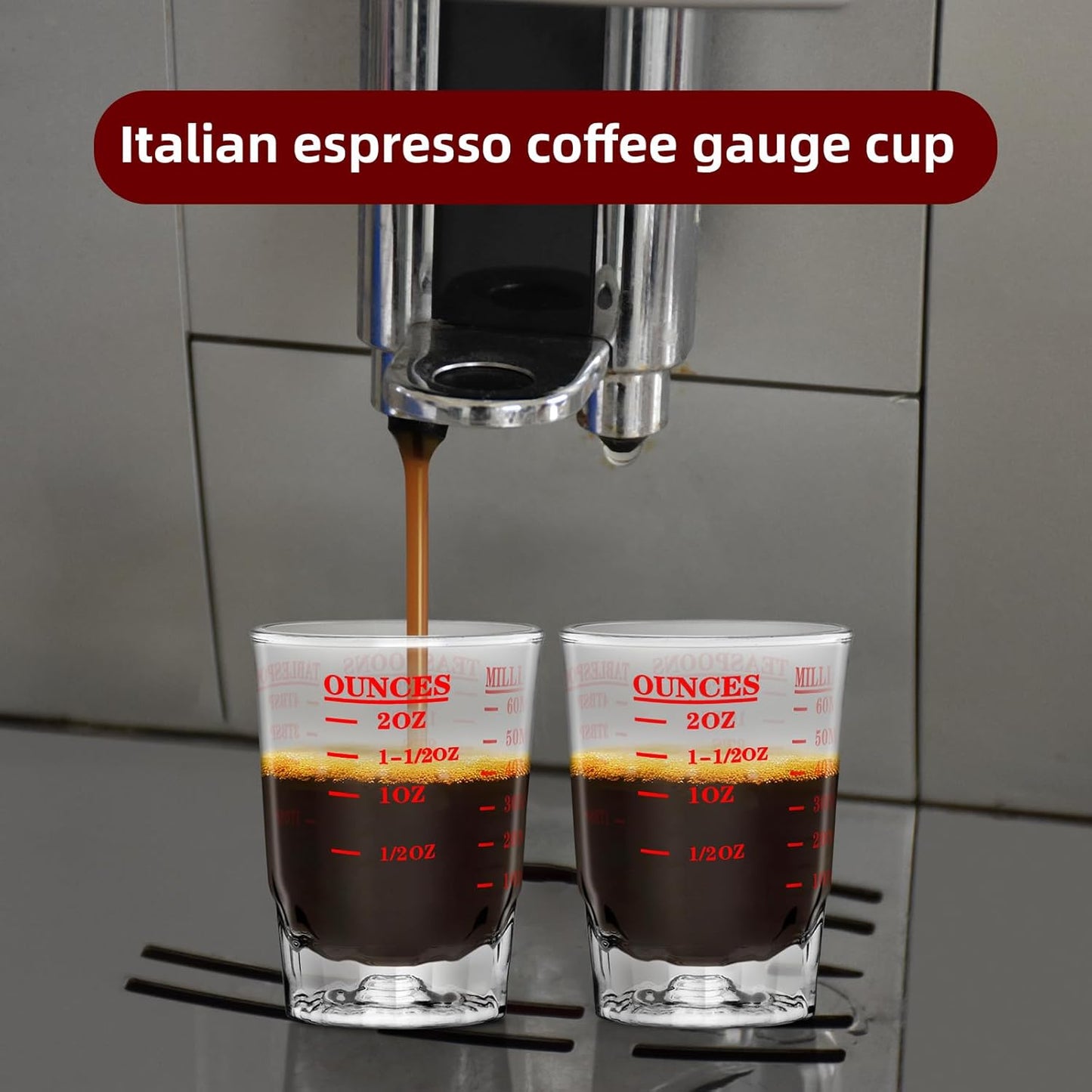 1Pc 2 OZ 4 Features Shot Glasses Measuring cup Liquid Heavy Glass Wine Glass Espresso Shot -Incremental Measurement Heavy 60ML (1, red)