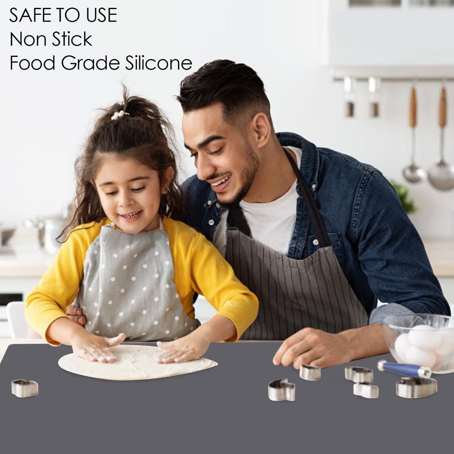 Standard Silicone Mat,Black Baking Mat-Food Grade Kids Dinner Table Placemat Non Slip Counter Mat with Raised Edges Heat Resistant Mat for Air Fryer Nonstick Pastry Dough Mat(1 Pack 23.6'' x 15.7'')