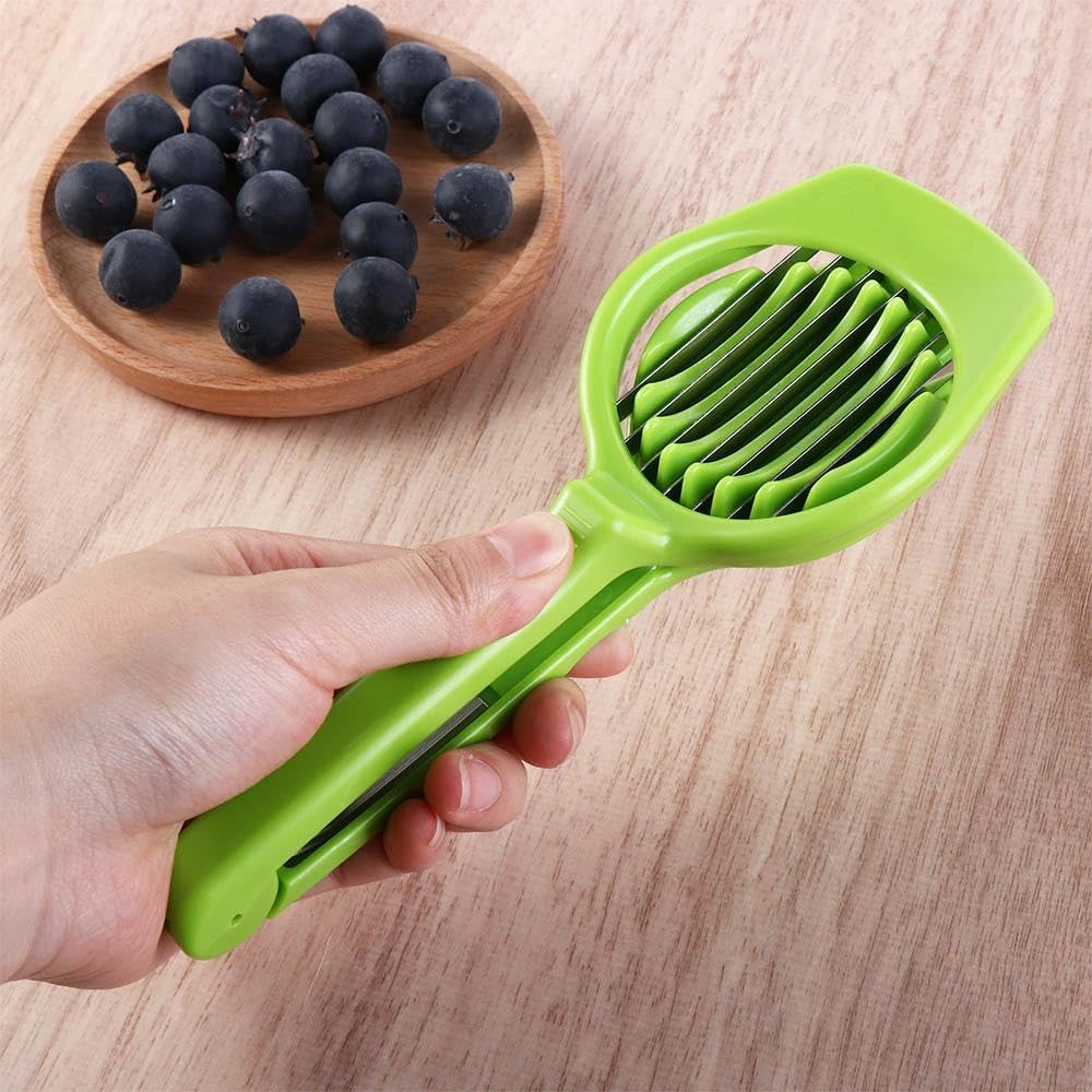 Durable Egg Slicer for Hard Boiled Eggs, Strawberry Soft Fruit Slicer with Handle for Home Kitchen