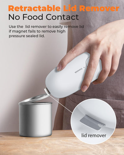 Canslab Ultrablde SE - USB Rechargeable Electric Can Opener for Kitchen for Seniors with Arthritis- Cordless Battery Powered Automatic, Side Cut, Smooth Edge, Handsfree, for Small or Large Cans, Grey
