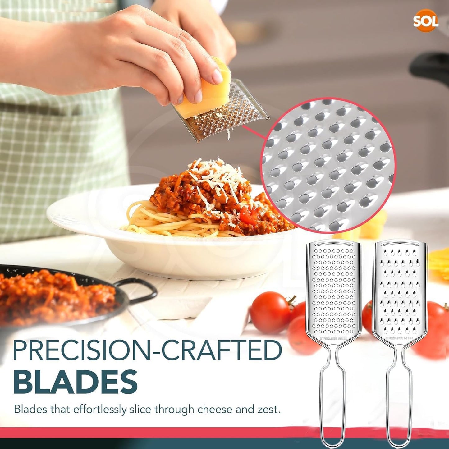 Lemon Zester Grater 2 Piece Suit,Stainless Steel Cheese Grater,Kitchen Fine Grinder for Parmesan Cheese Ginger Garlic Nutmeg Chocolate Vegetables Fruits