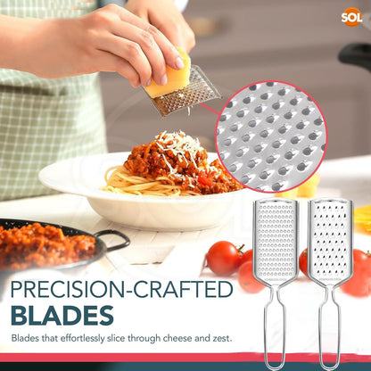 Lemon Zester Grater 2 Piece Suit,Stainless Steel Cheese Grater,Kitchen Fine Grinder for Parmesan Cheese Ginger Garlic Nutmeg Chocolate Vegetables Fruits