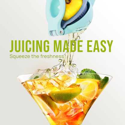 Zulay Kitchen Metal 2-in-1 Lemon Squeezer - Sturdy Max Extraction Hand Juicer Lemon Squeezer Gets Every Last Drop - Easy to Clean Manual Citrus Juicer - Easy-Use Lemon Juicer Squeezer - Yellow/Green