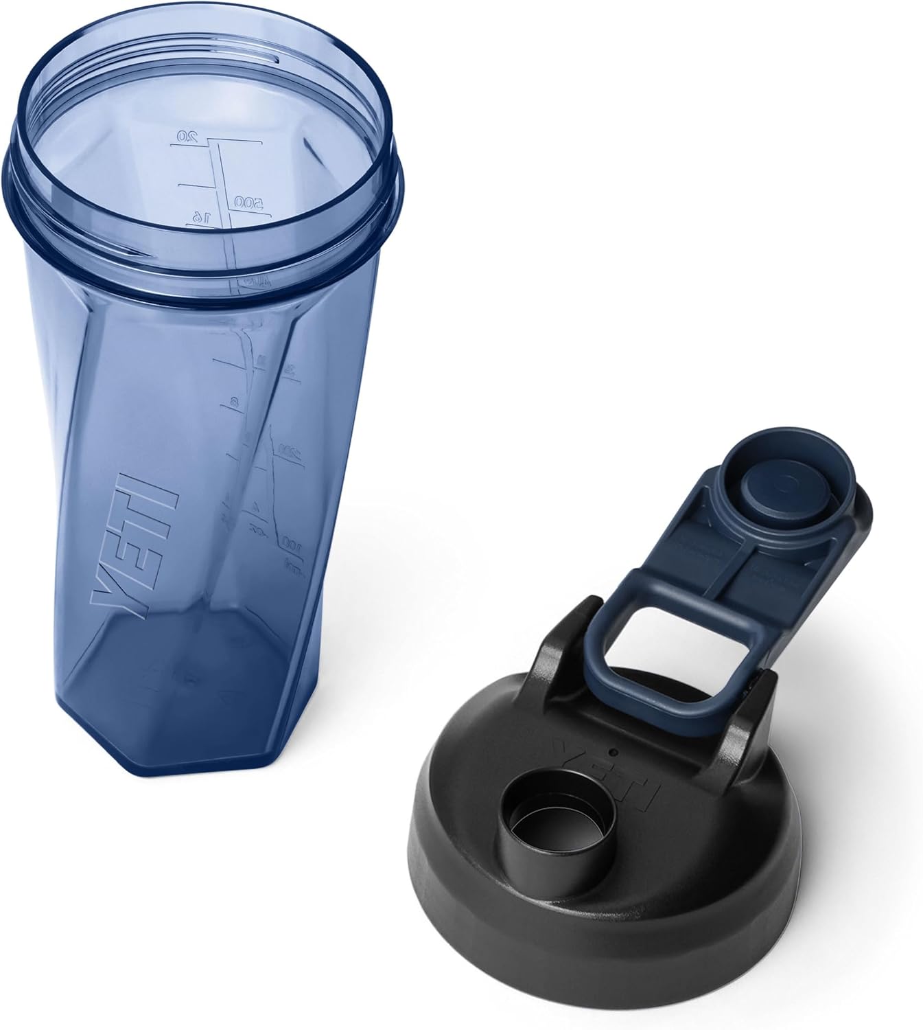 YETI Yonder Helimix Vortex Blender Shaker Bottle Holds up to 20oz | No Blending Ball or Whisk | USA Made | Portable Pre Workout Whey Protein Drink Shaker Cup | Dishwasher Safe, Clear