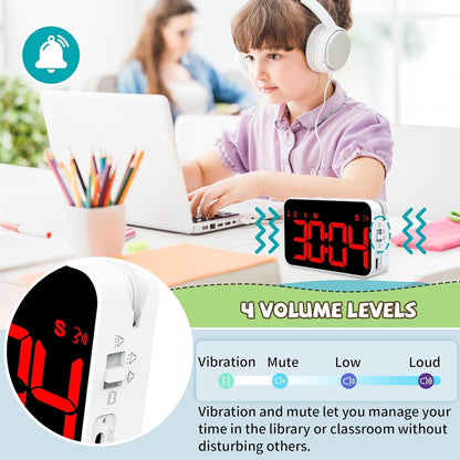 PERSUPER Digital Timer Kitchen Timer Count Down Up Rechargeable Kitchen Gadgets Vibration Mode Adjustable Volume and Brightness LED Display Time Management for Cook, Desk, Kids Adults Study Teaching