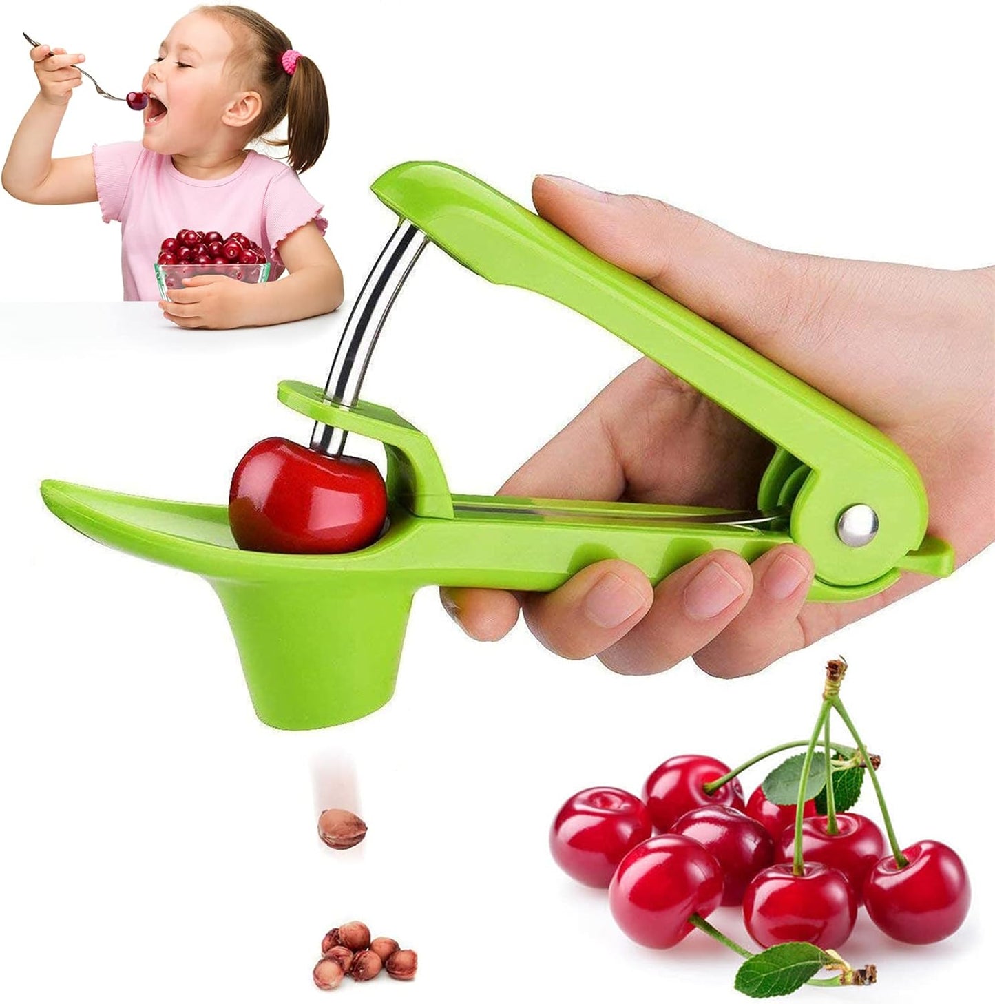 Cherry Pitter Tool Pit Remover, Multiple Cherry Seed Remover, 7 Holes Cherry Stoner Pitter Quick Release, Multiple Cherry Pit Remover Cherries Jam