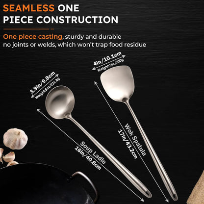 MARTE 17'' Skimmer Slotted Spoon - 304 Stainless Steel Skimmer Ladle Spider Strainer Spoon for Cooking and Frying - Long Pasta Strainer Tools Frying Spoon Kitchen Cooking Utensils Colander Spoon