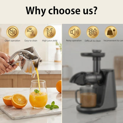 Heavy Duty Cast Iron Juicer Manual Hand Press, Stainless Steel Fruit Juice Squeezer for Lemon & Orange, Citrus Press Juicer (1PC)