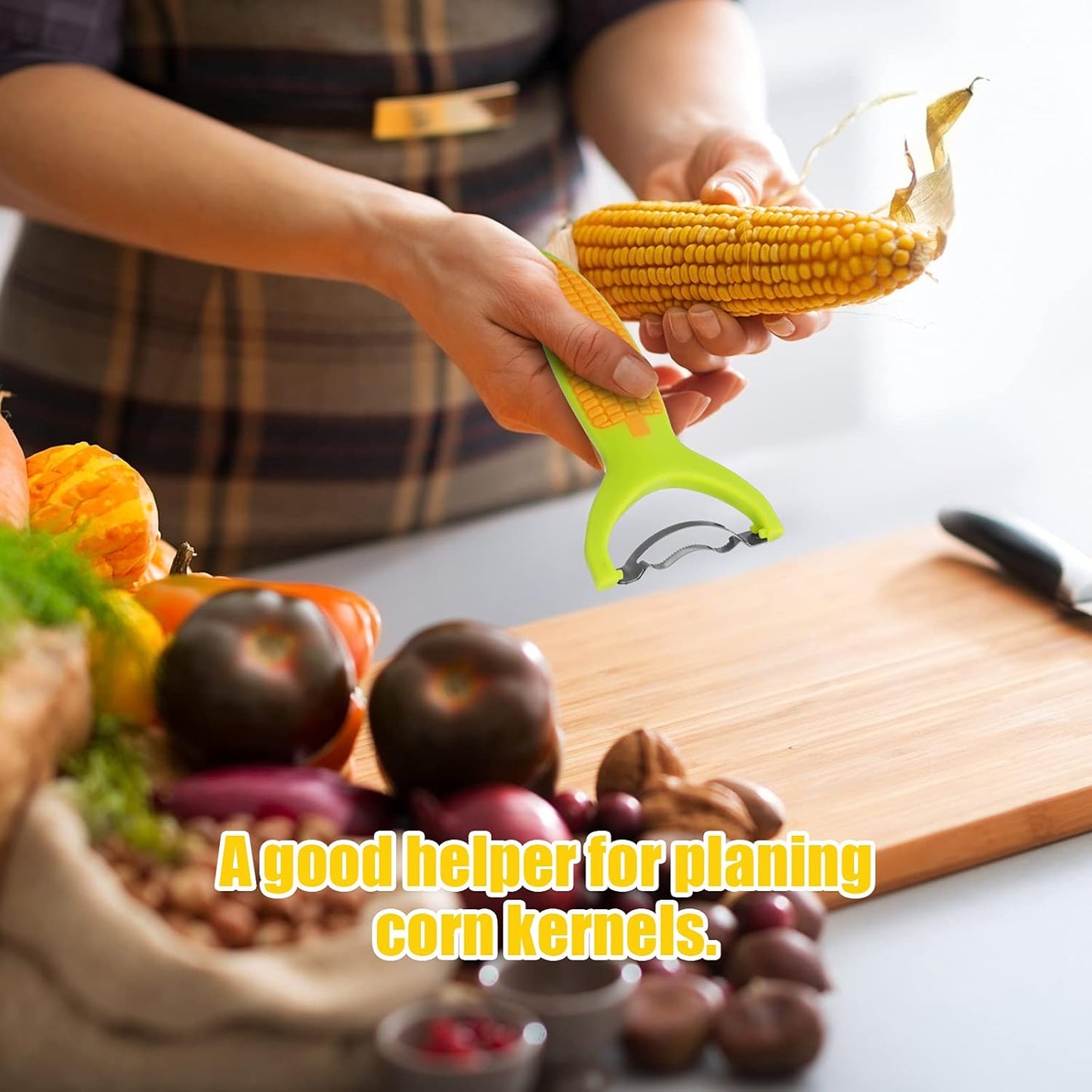 Chengu 2 Pcs Corn Peeler Planer Thresher Stainless Steel Corn Cob Stripper Tool for on The Cob with Non Slip Handle Magic Kernel Remover Tool for Kitchen, 2 Styles