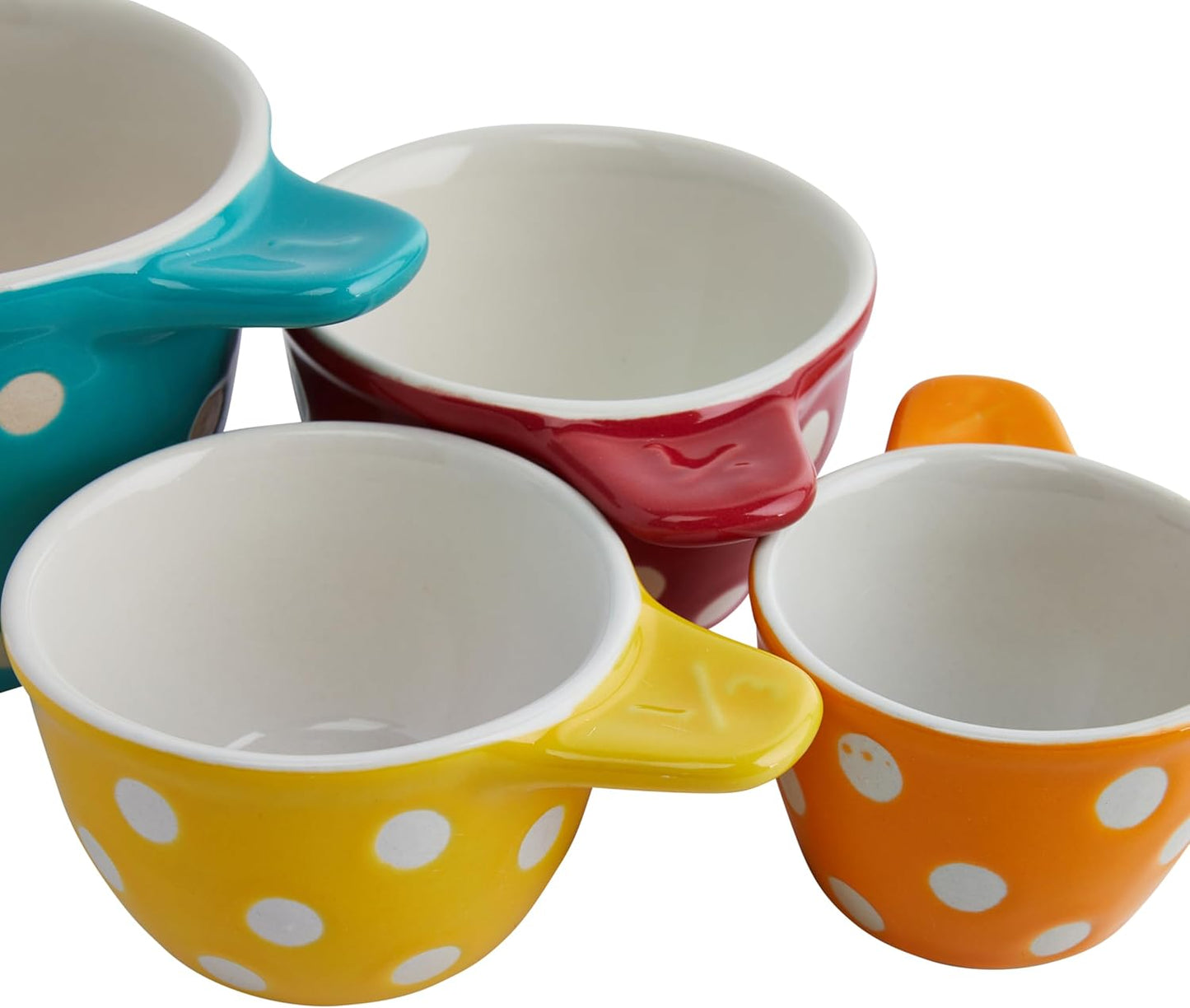Creative Co-Op Ceramic Measuring Cup, Set of 4, Black and White
