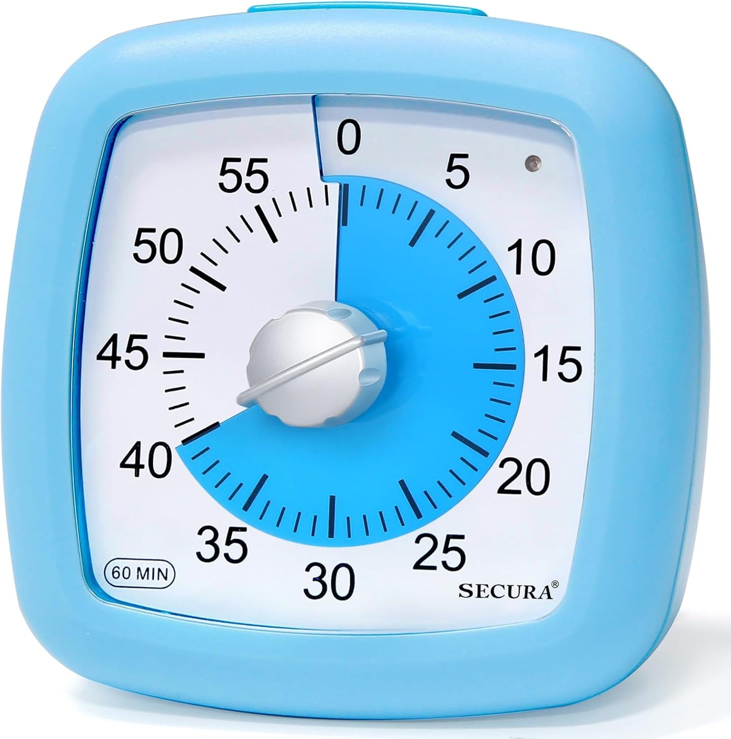 Secura 60-Minute Visual Timer, Silent Study Timer for Kids and Adults, Time Clocks, Time Management Countdown Timer for Teaching (Navy Blue & Navy Blue)