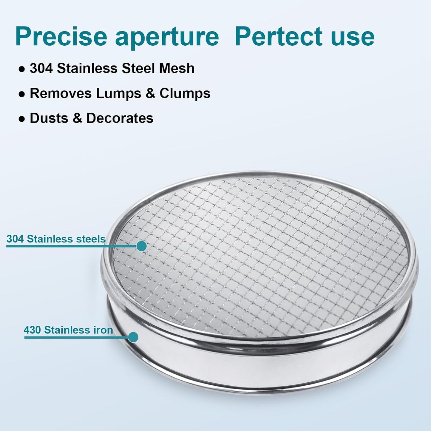 304 Stainless Steel Lab Sieve Screen Mesh, 6 Mesh(3.5mm) Aperture Test Sieve, 12Inch(30cm) Diameter Economy Standard Analysis Sample Test Sieves for Industrial Laboratory Homes - Colors B