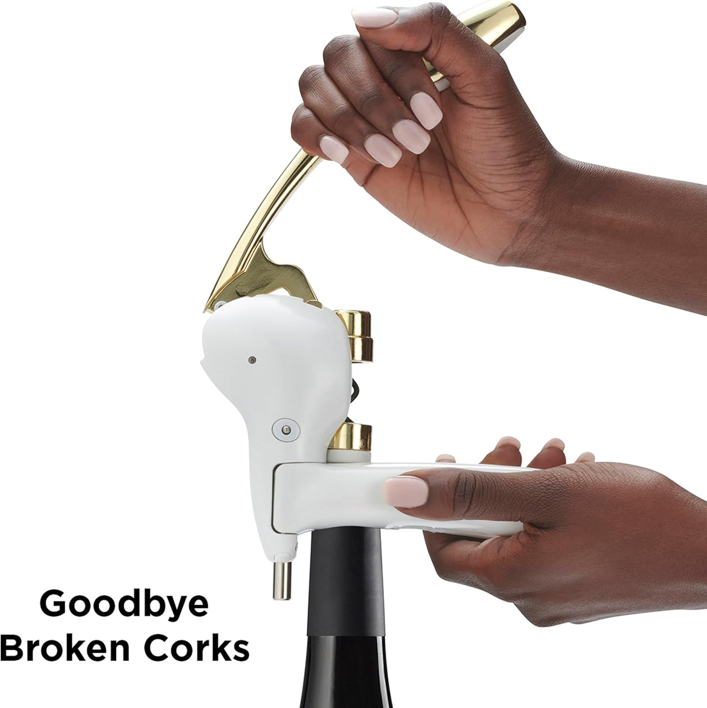 Rabbit Original Lever Corkscrew Wine Opener with Foil Cutter and Extra Spiral (Silver)