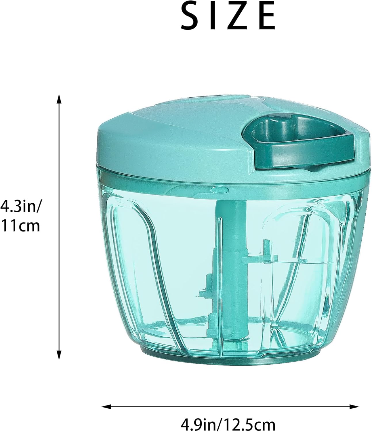 Ourokhome Manual Food Processor Vegetable Chopper, Portable Hand Pull String Garlic Mincer Onion Cutter for Veggies, Ginger, Fruits, Nuts, Herbs, etc., 500ml, Deep Blue