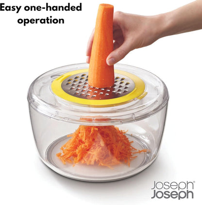 Joseph Joseph Multi-Prep 4-Piece Salad Making Set, Salad Spinner, Spiral Cutter, Slicer and Grater, Compact Space Saving Storage