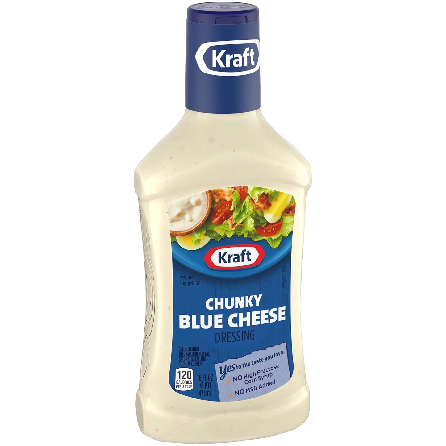 Kraft Dressing, 1 Bottle, for Salads and Dipping, Chunky Blue Cheese, No High-Fructose Corn Syrup, No Artificial Flavors, 16 oz
