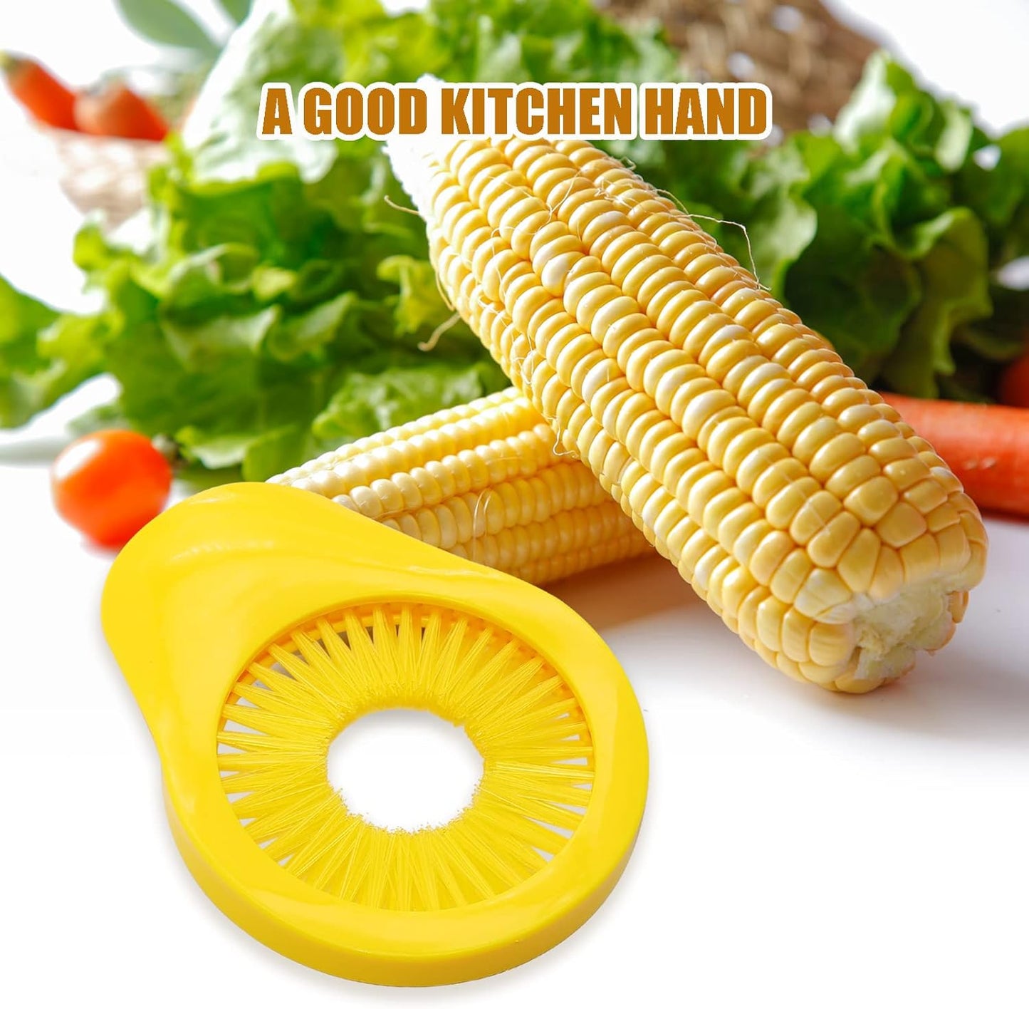 Corn Silk Remover,Corn Cleaning Brush,Vegetable Fruit Silk Remover for Corn Vegetables Cucumber Cleaning Brush Tools(Yellow)