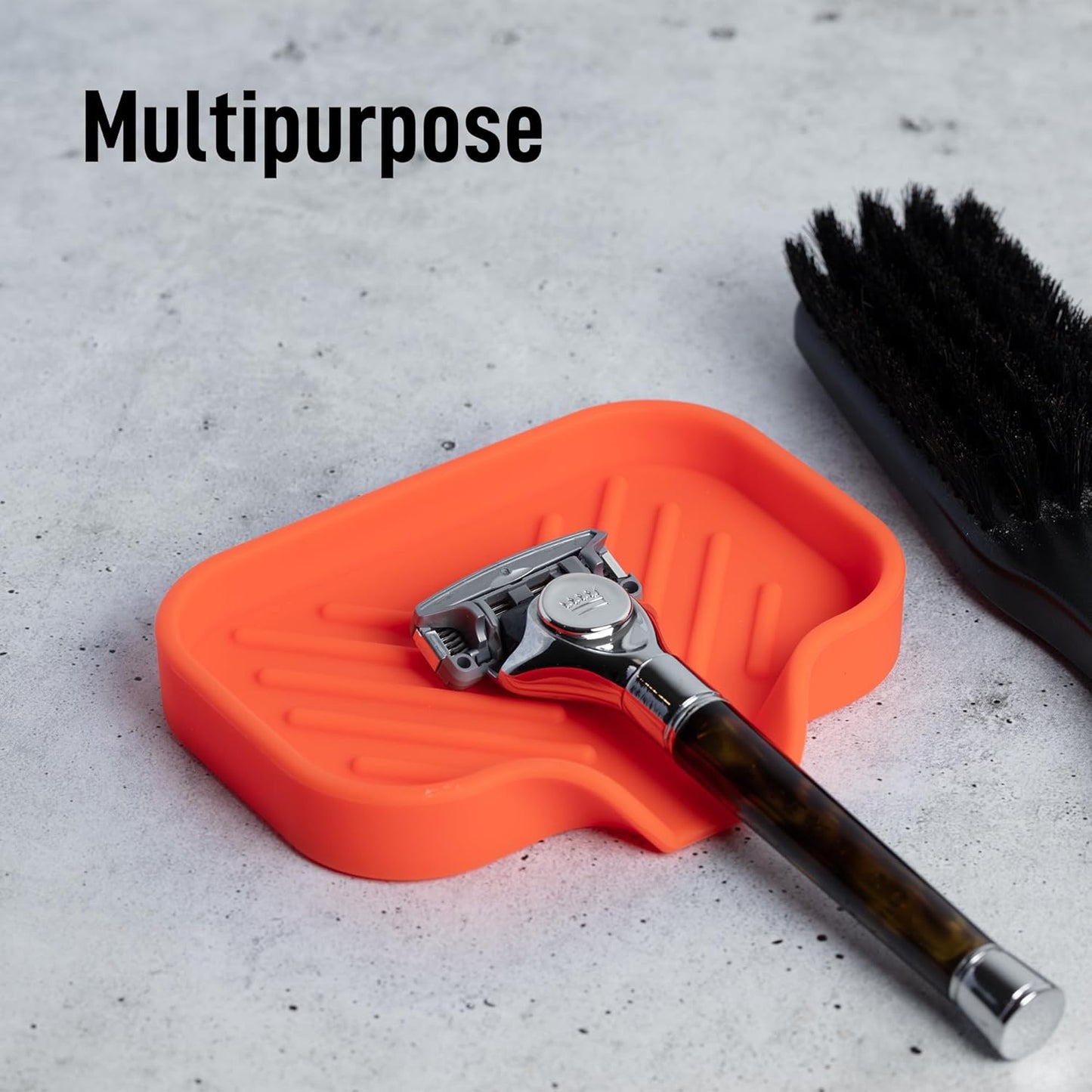 Zulay Kitchen (9x3.5in Sponge Holder for Kitchen Sink - Flexible Heavy-duty Multipurpose Sink Caddy - Counter Organizer for Kitchen, Bathroom, Makeup, Trinkets & More! (Grey)