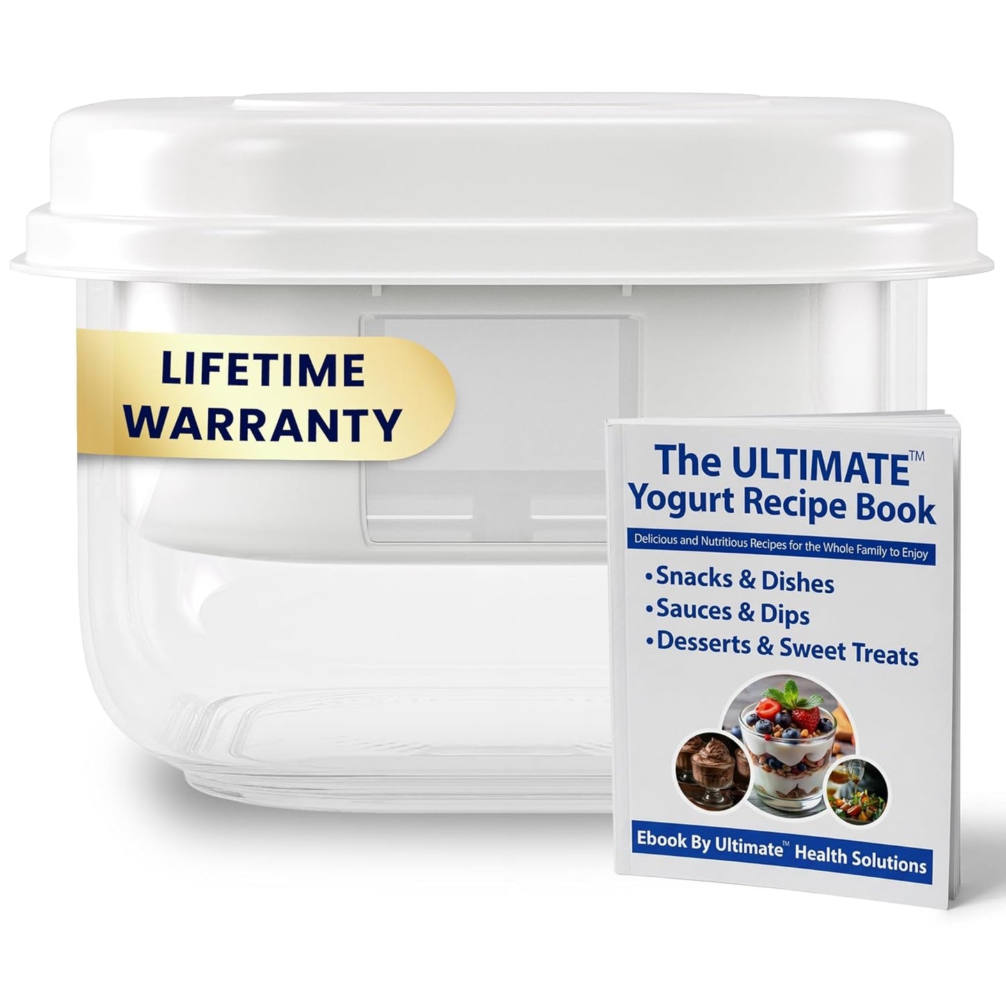 Ultimate Yogurt Strainer, Make Delicious, High Protein, Greek Yogurt, 70% Less Sugar & Lactose, Fine Mesh Nylon Greek Yogurt Maker, 100% BPA-Free & Dishwasher Safe with Large 2.3 Quart Capacity