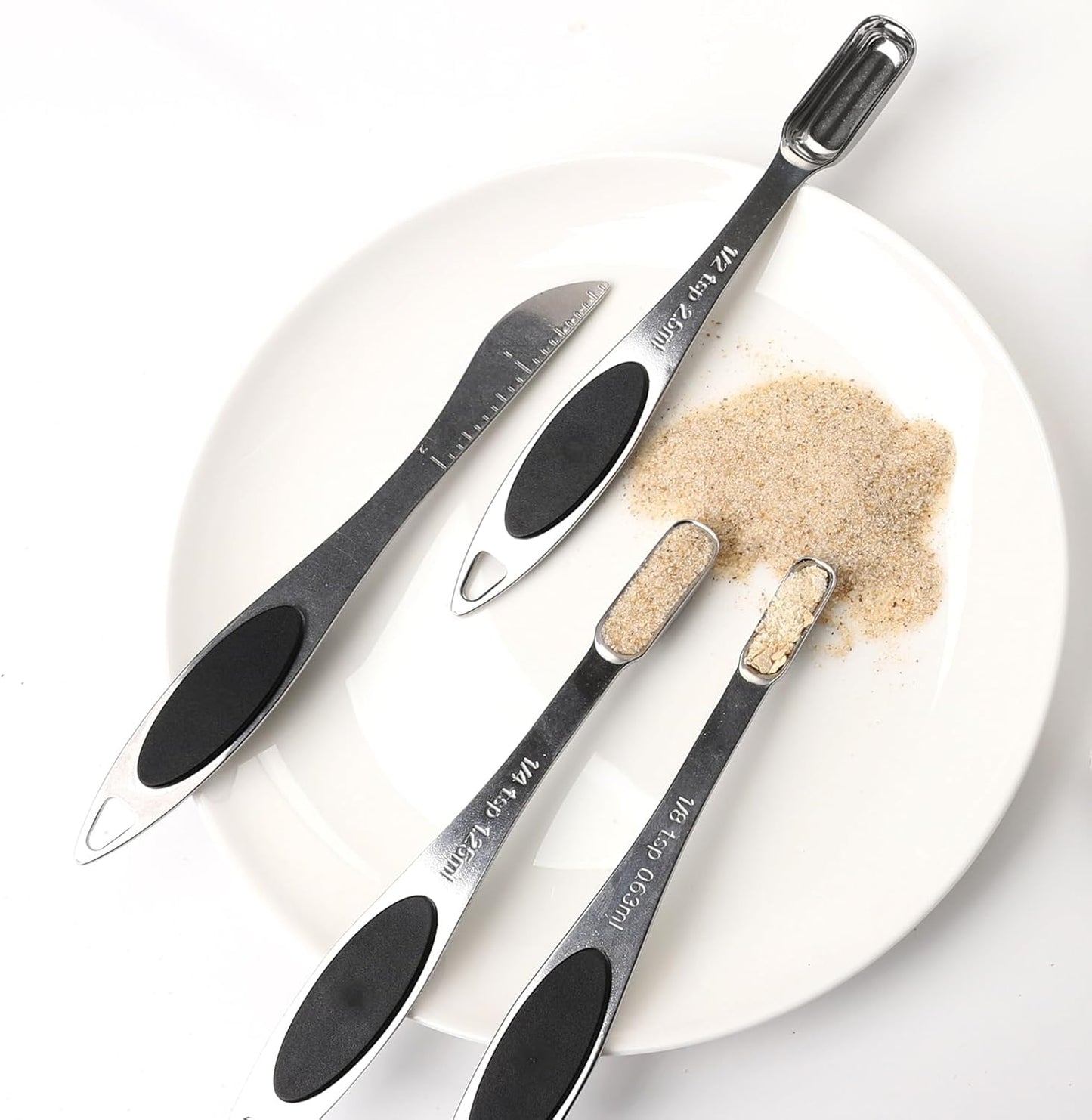 Magnetic Measuring Spoons Set Includes 7 Stainless Steel Magnetic Measuring Spoons,Nesting Measuring Spoon Teaspoon with Leveler for Dry or Liquid Ingredients (8, Colorful)