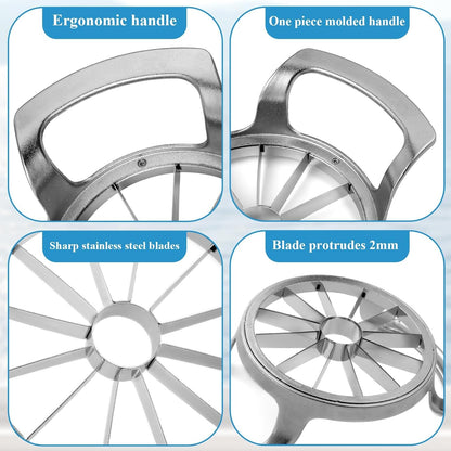 Apple Slicer and Corer, Basic Model with 12 Sharp Stainless Steel Blades - Zinc Alloy Case for Effortless Slicing & Coring