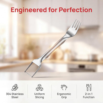 Watermelon cutter, two-in-one stainless steel fruit slicer, upgraded portable watermelon fork, a small fruit fork-slicer tool suitable for use in households, gatherings, camping and kitchens.(1pcs)