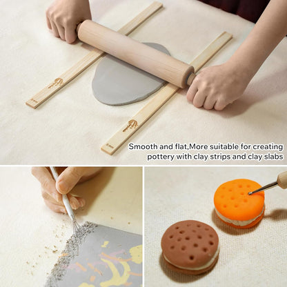 Professional Clay Rolling Pin, 17 Inch Non-Stick Clay Roller for Pottery and Slab Making –Duty Pottery Tool with Ergonomic Handles, Essential for Art Studios