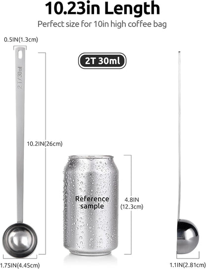 U-Taste Coffee Scoop 1 Tablespoon: 18/8 Stainless Steel Measuring Scooper for Ground Coffee, Bean, Powder, Espresso, 4.3in Long Handle Metal Measure Spoon for Canister, Jar (1Tbsp/15ml)