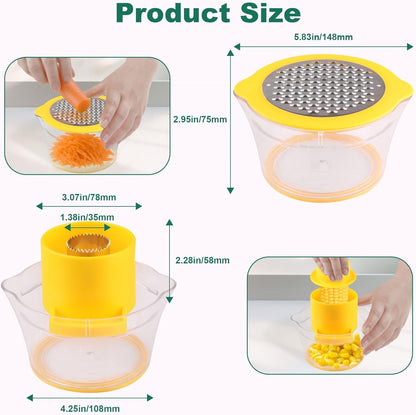 Corn on the Cob Stripper Tool, Corn Sheller - Quickly Strip and Peel Corn, Includes a Bowl for Corn Kernels, Grinder, and a Safe Handle