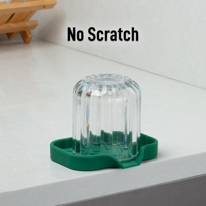 Zulay Kitchen (9x3.5in Sponge Holder for Kitchen Sink - Flexible Heavy-duty Multipurpose Sink Caddy - Counter Organizer for Kitchen, Bathroom, Makeup, Trinkets & More! (Grey)