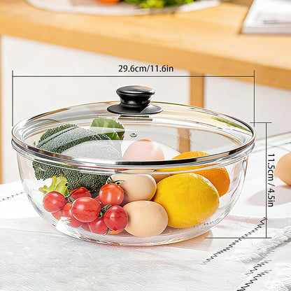 Large Glass Bowl for Sourdough Bread Making 6 QT Glass Mixing Bowl for Sourdough Bread with Lid Clear Breads Proofing Bowl with Covers Ideal for Kitchen Storage