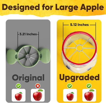 Newness 5.12-Inch Apple Slicer - 8 Slices, Ultra-Safe & Heavy-Duty Stainless Steel Extra Large Apple Cutter, Upgraded Cut Apples All The Way Through, with Transparent Bowl