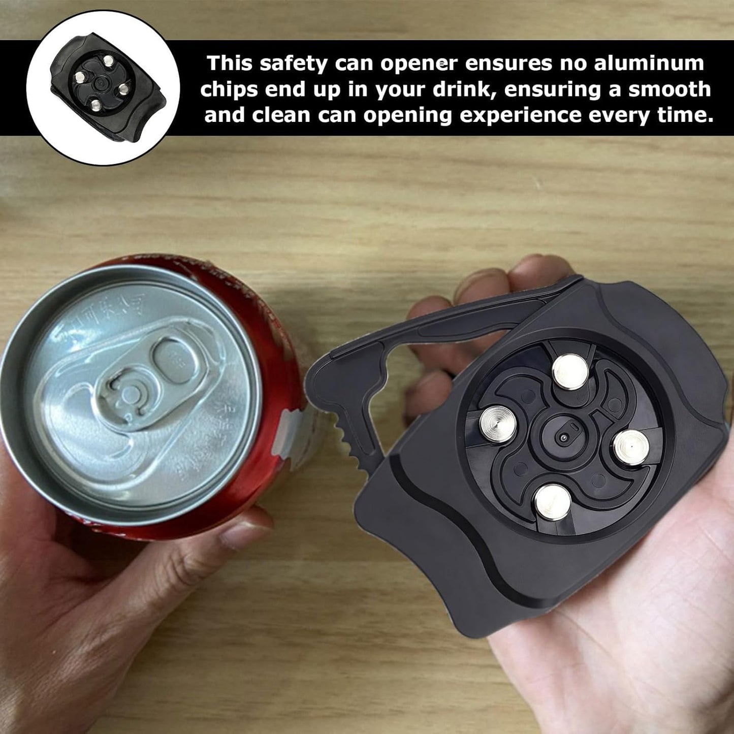 2 Pcs Beer Can Top Remover,Beer Can Opener,Manual Side Can Opener,Aluminum Lid Soda Can Top Remover,Can Cutter Top Remover,Soda Can Opener For Beer, Canned Goods, Cans (Black)