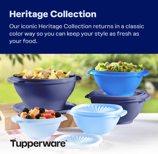 Tupperware Heritage Collection, 10 Piece Food Storage Container Set in Vintage Colors, Dishwasher Safe and BPA Free (5 Bowls, 5 Lids)