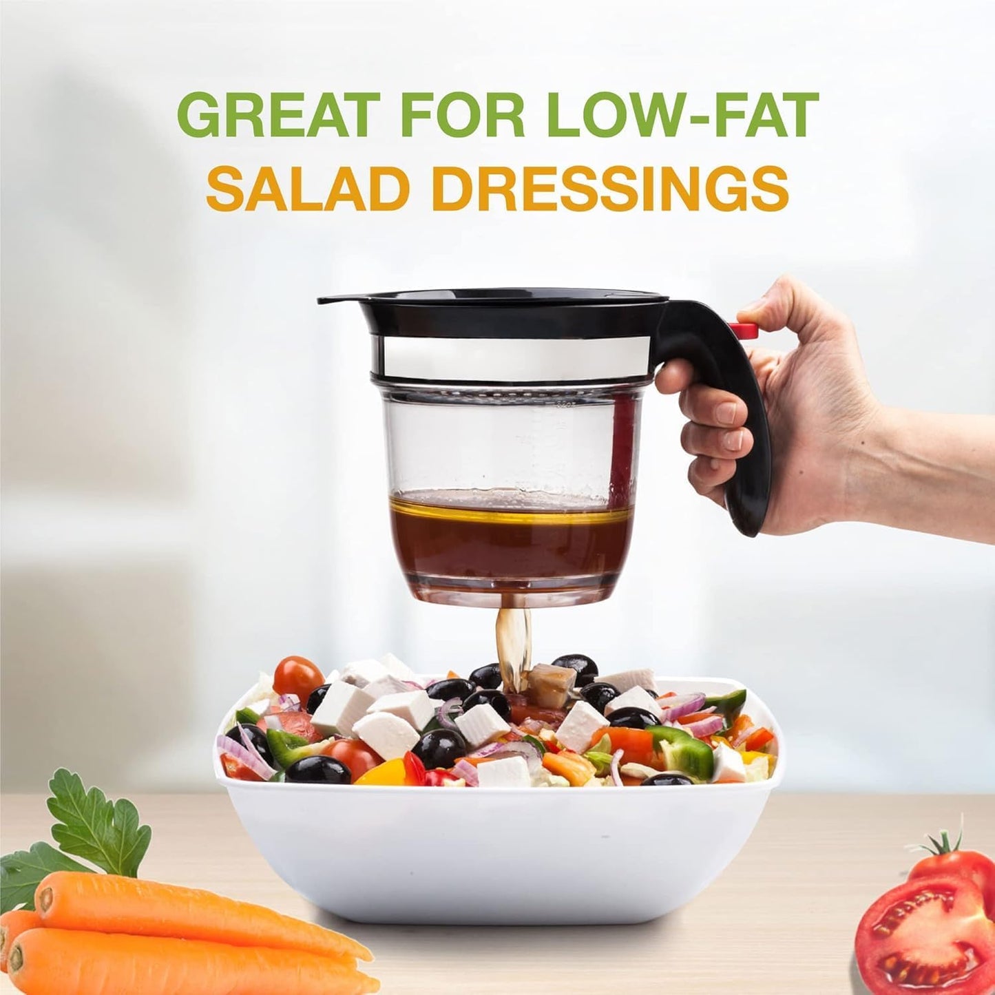 Premium Fat Separator Gravy Bacon Grease Saver With Strainer Jug Cup Oil For Cooking Bottom Release Skimmer Mince Tool Pan Turkey Separating