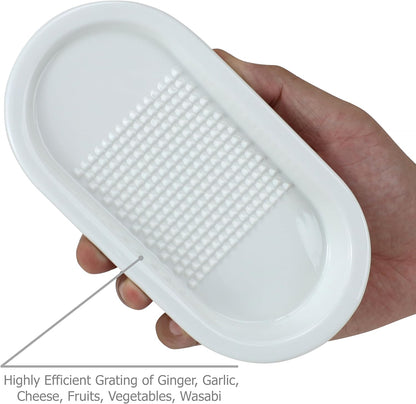 EIKS Ceramics Grater Plate for Ginger Garlic Wasabi Daikon Fruits Root Vegetable Cooking Preparation (Spade-shaped)