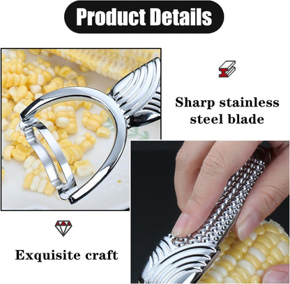 1 Pcs Corn Peeler Sturdy Alloy Corn Cob Peeler with Anti-skid Handle ＆ Stainless Steel Blade for Kitchen Tool