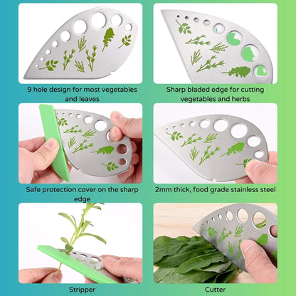 Herb Stripper – 9-Hole Stainless Steel Herb Peeler for Quick Leaf Stripping – Multi-Purpose Kale, Rosemary, and Basil Stripper with Cutting Edge – Durable & Easy to Clean Kitchen Gadget (2)
