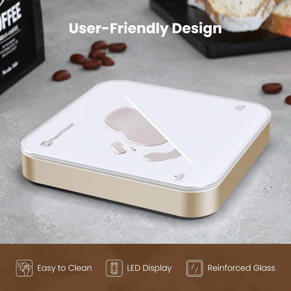 Maestri House Mini Coffee Scale with Timer, USB-C Rechargeable Espresso Scale, 2kg/0.1g Accurate Scale for Espresso and Pour-Over Coffee, Portable Digital Kitchen Scale with Auto Timer (Black&Silver)